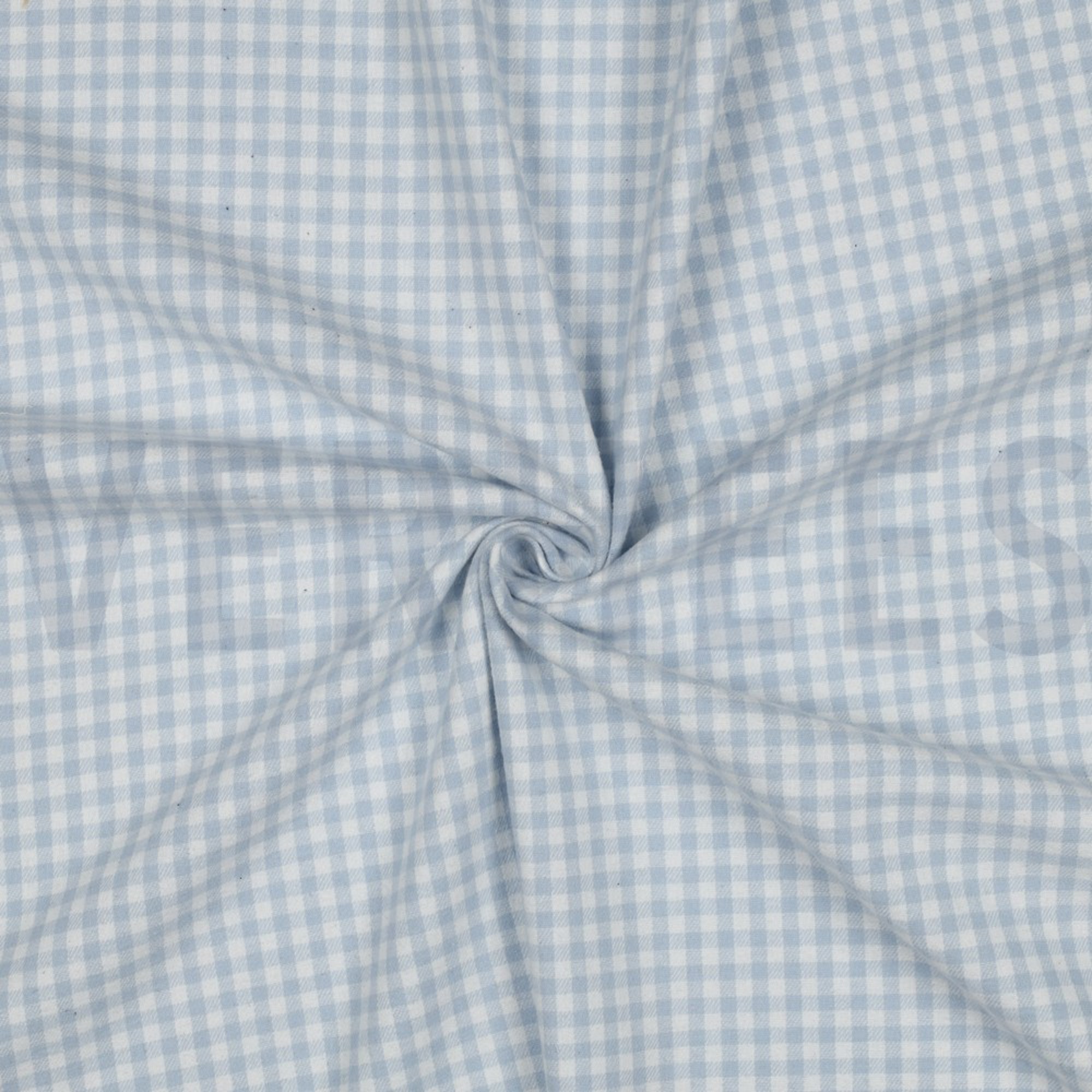 BAUMWOLLE GARNGEFÄRBT ANGERAUT KAROS HELLBLAU (high resolution) #3