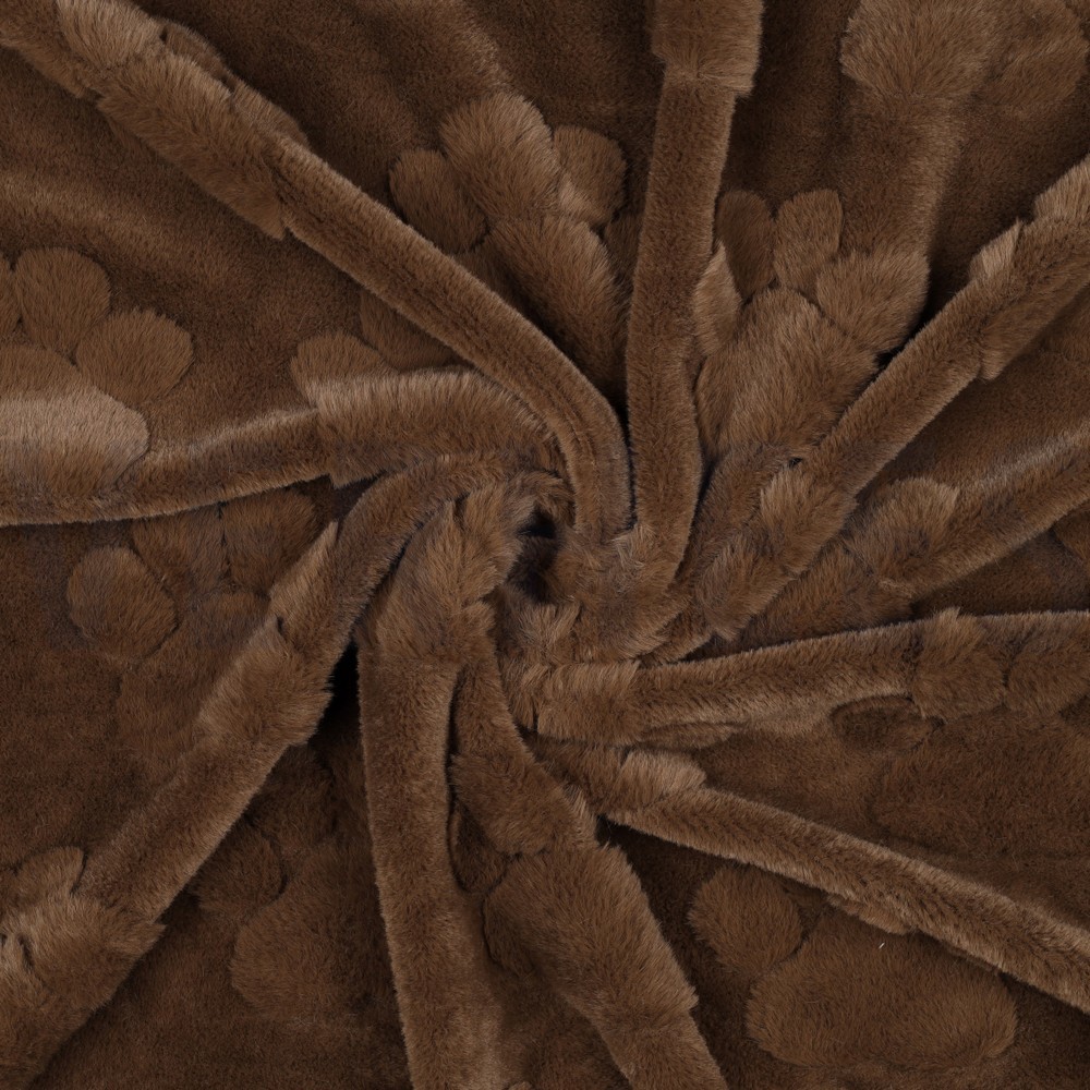 FLEECE DOG PAWS BROWN #7