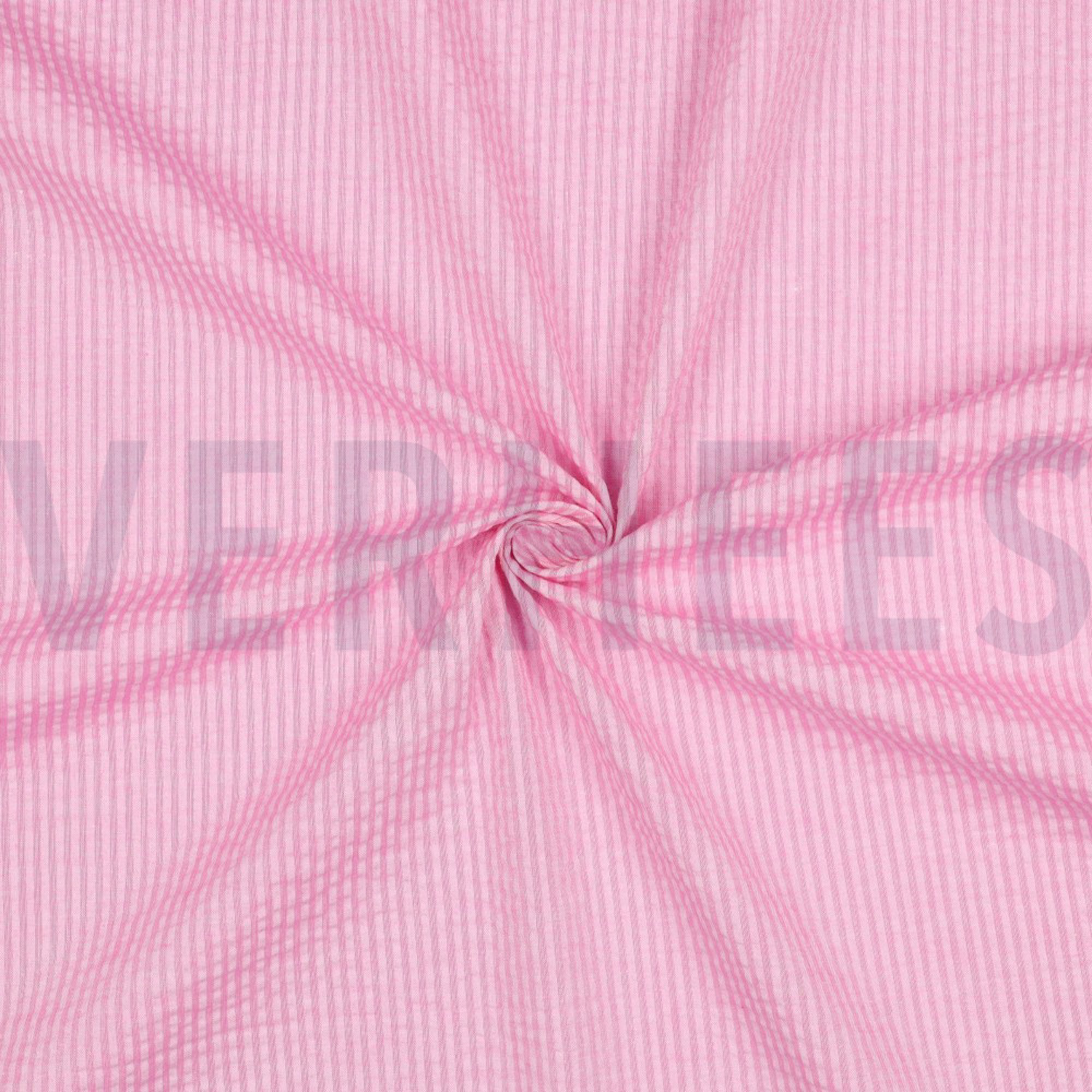 COTTON SEERSUCKER YARN DYED STRIPES PINK (high resolution) #3