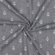 MUSSELIN JACQUARD ANKER ZWEISEITIG MARINEBLAU (thumbnail) #3