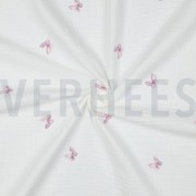 DOUBLE GAUZE EMBROIDERY VLINDERS WIT (thumbnail) #3