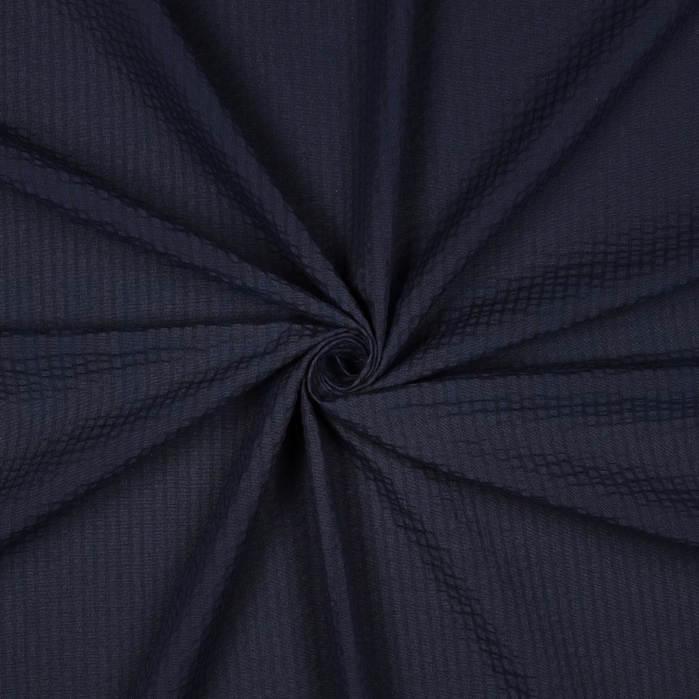 COTON JACQUARD SEERSUCKER BLEU MARINE #7