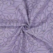 KATOEN GEWATTEERD BLOEMEN LAVENDEL (thumbnail) #3