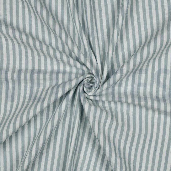 MUSSELIN GARNGEFÄRBT STREIFEN SALBEI #7