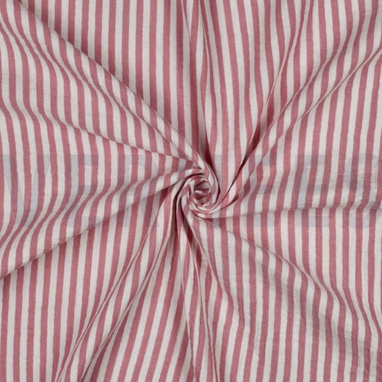 MUSSELIN GARNGEFÄRBT STREIFEN ROSÉ #7