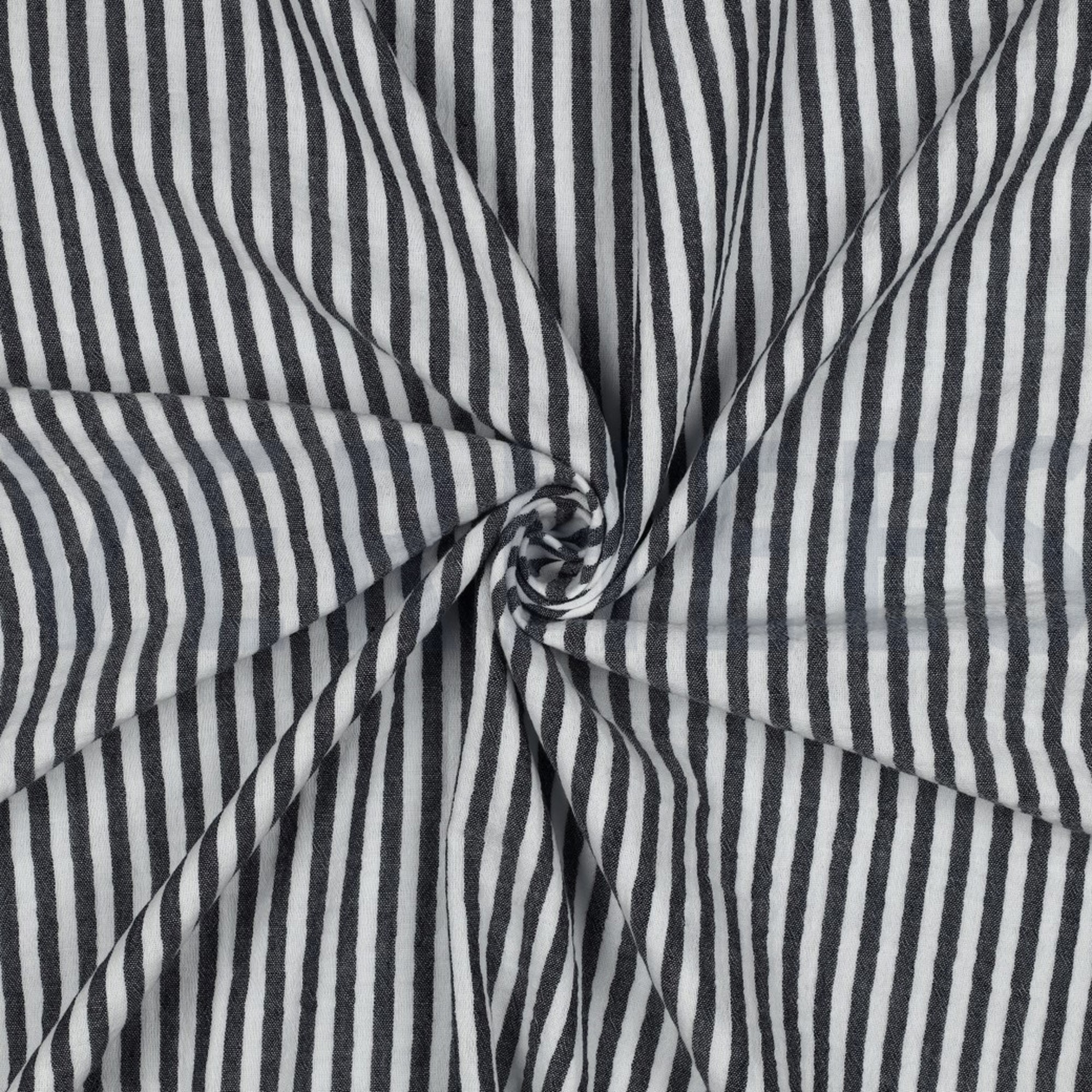 MUSSELIN GARNGEFÄRBT STREIFEN MARINEBLAU (high resolution) #3