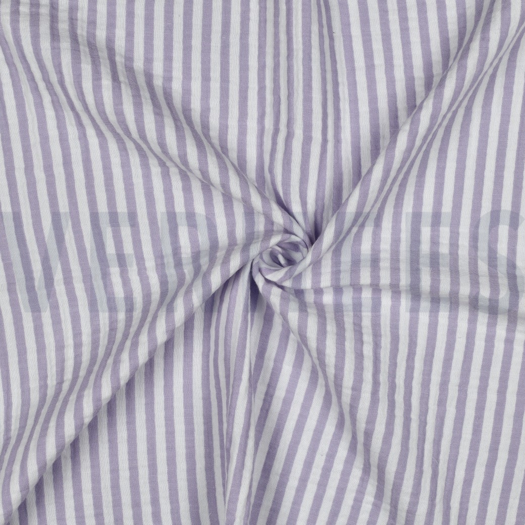 DOUBLE GAUZE YARN DYED STRIPES PURPLE #7