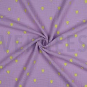DOUBLE GAZE DE COTON BRODERIE COEURS NEON LAVANDE (thumbnail) #3