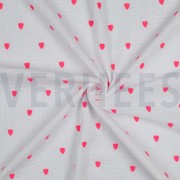 DOUBLE GAUZE EMBROIDERY NEON HEARTS WHITE (thumbnail) #3