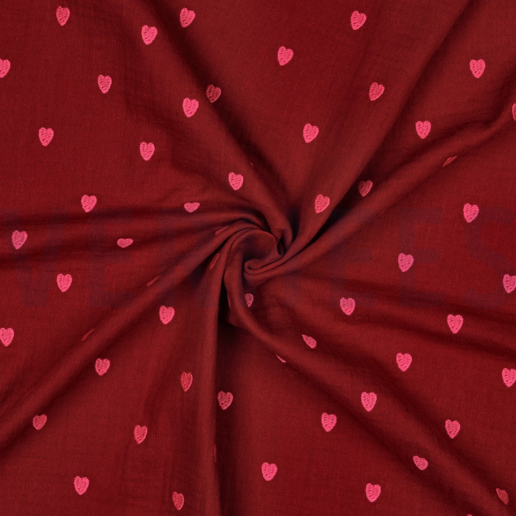 DOUBLE GAUZE EMBROIDERY NEON HARTEN AUBERGINE #7