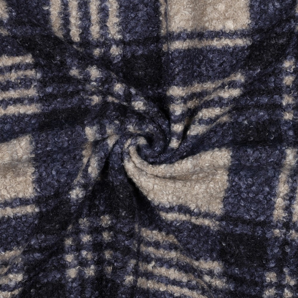 BOUCLÉ CARREAUX BLEU MARINE #7