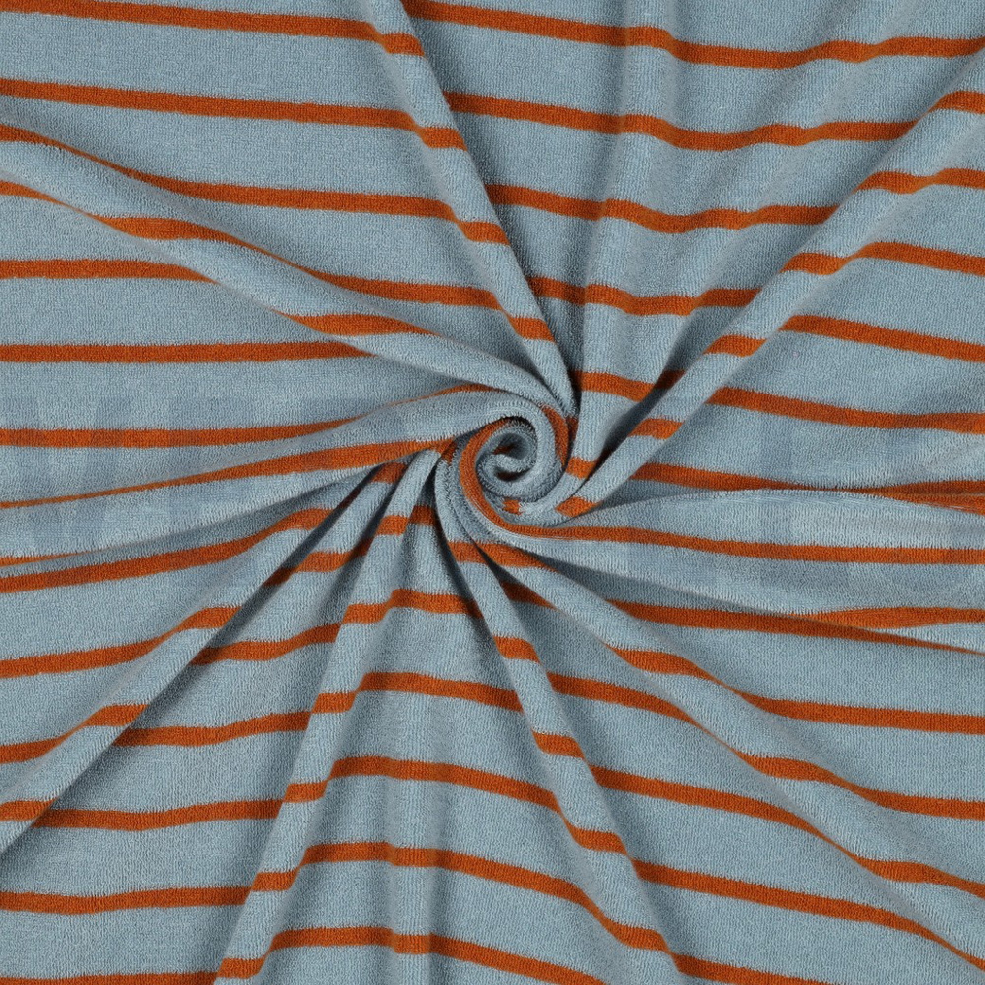 BAUMWOLLE FROTTEE GARNGEFÄRBT STREIFEN BLAU/BRAUN (high resolution) #3