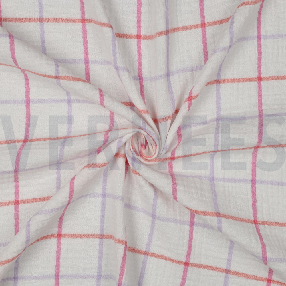 DOUBLE GAUZE YARN DYED CHECKS LAVENDER #7