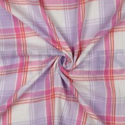 DOUBLE GAUZE GARENGEVERFD RUITEN LAVENDEL (thumbnail) #3