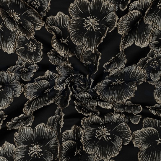 JACQUARD BLOEMEN ZWART #7