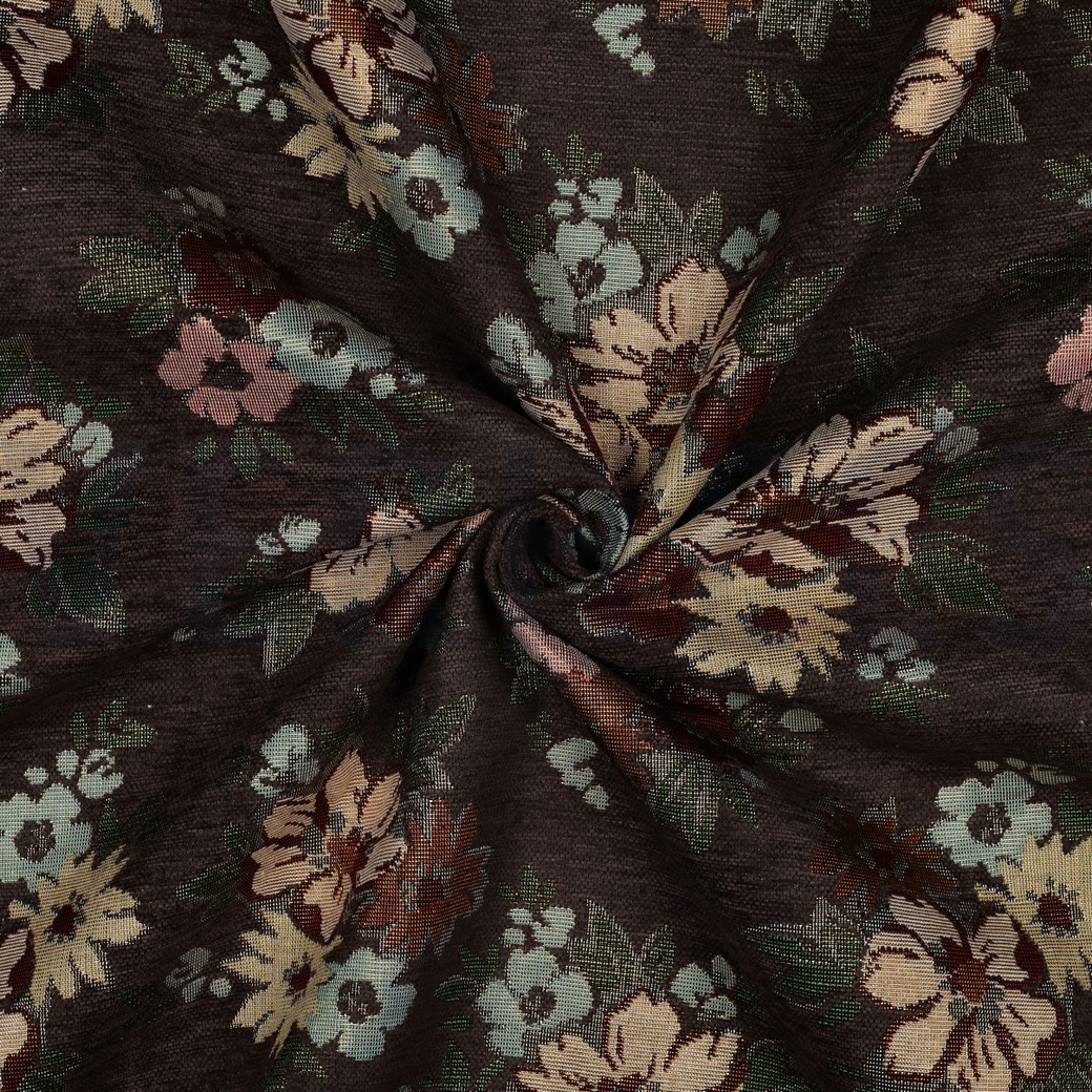 GOBELIN CHENILLE FLEURS BRUN #7