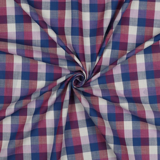COTTON YARN DYED CHECKS CERISE #7