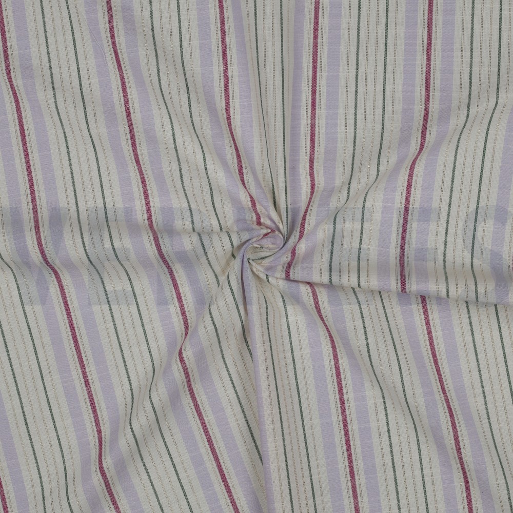 COTTON YARN DYED STRIPES LUREX LILAC #7