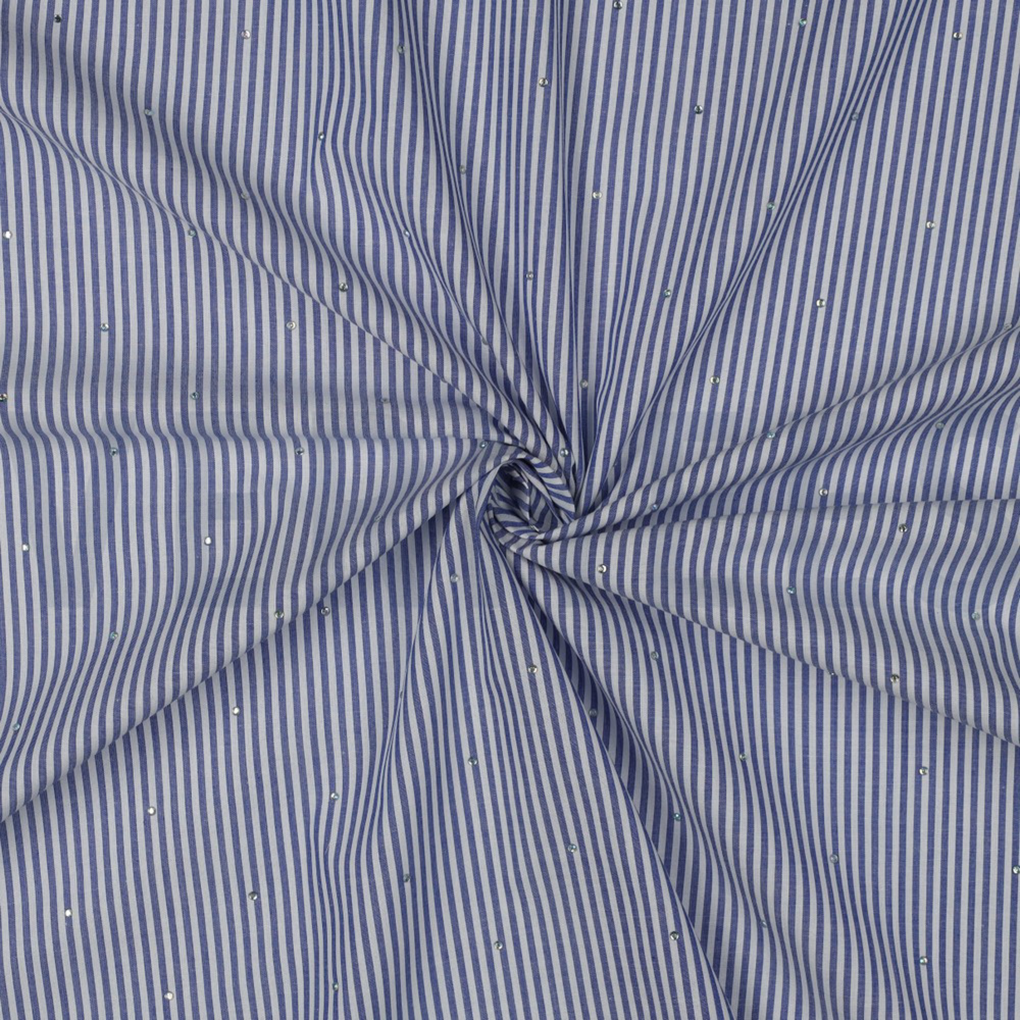 BAUMWOLLE GARNGEFÄRBT STREIFEN MIT NIETEN BLAU (high resolution) #3