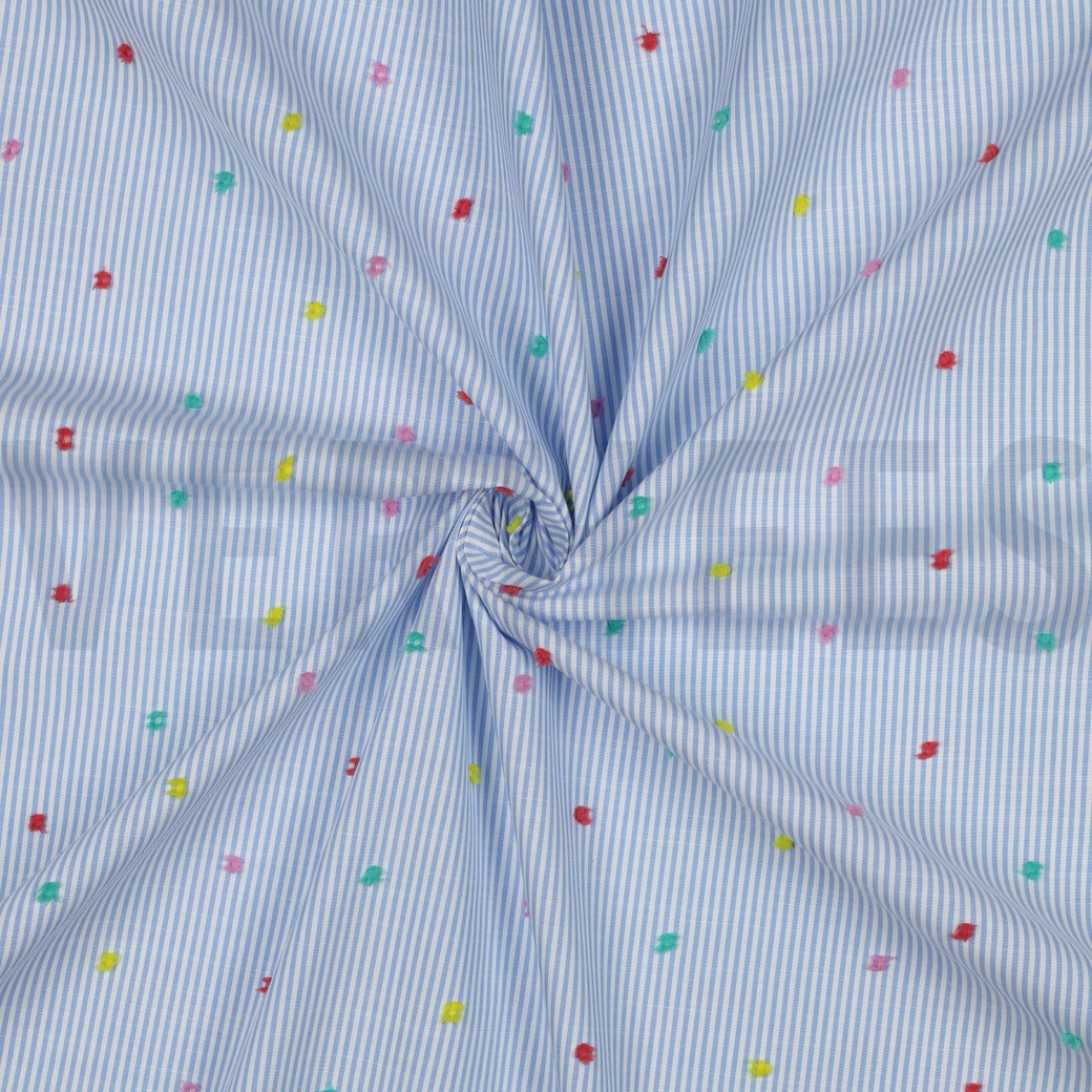 COTON RAYURES DOBBY BLEU #7