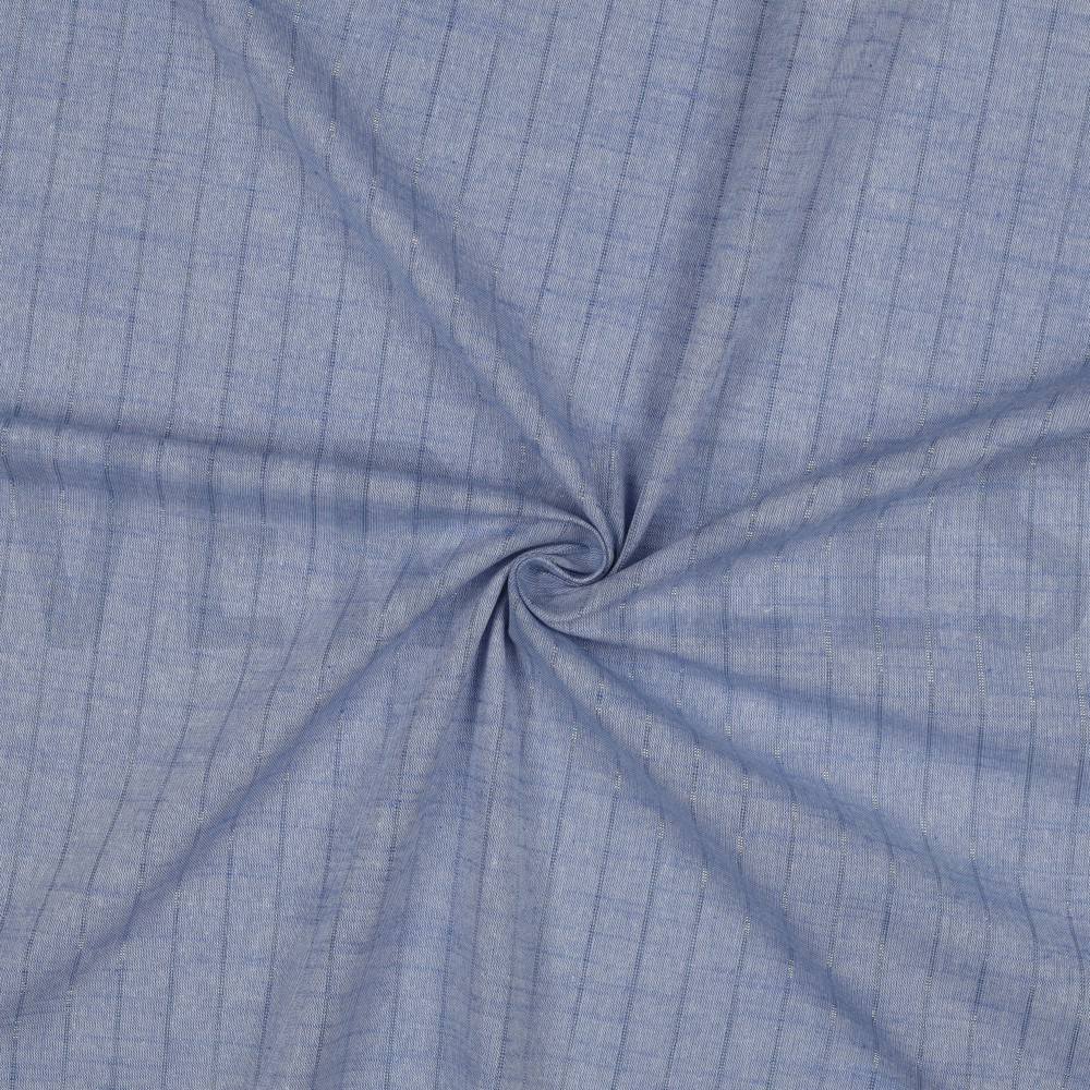 COTTON YARN DYED STRIPES LUREX BLUE #7