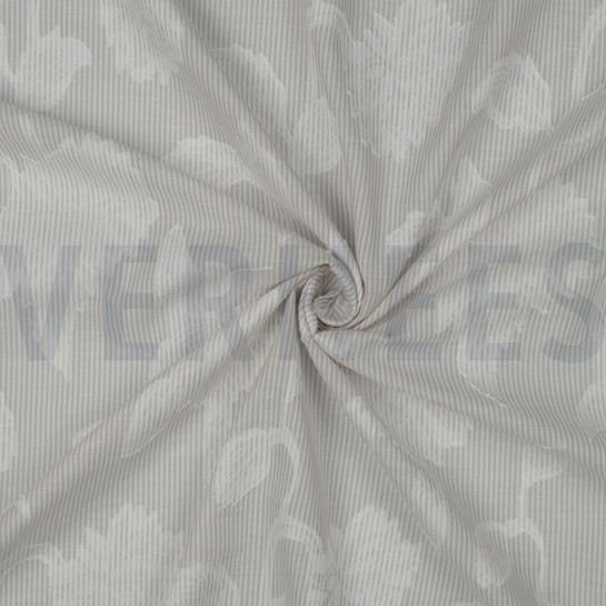 COTON TEINT FIL RAYURES JACQUARD FLEURS SABLE #7