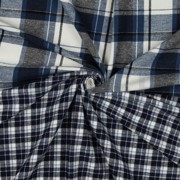 BAUMWOLLE GARNGEFÄRBT ANGERAUT KAROS MARINEBLAU (thumbnail) #3