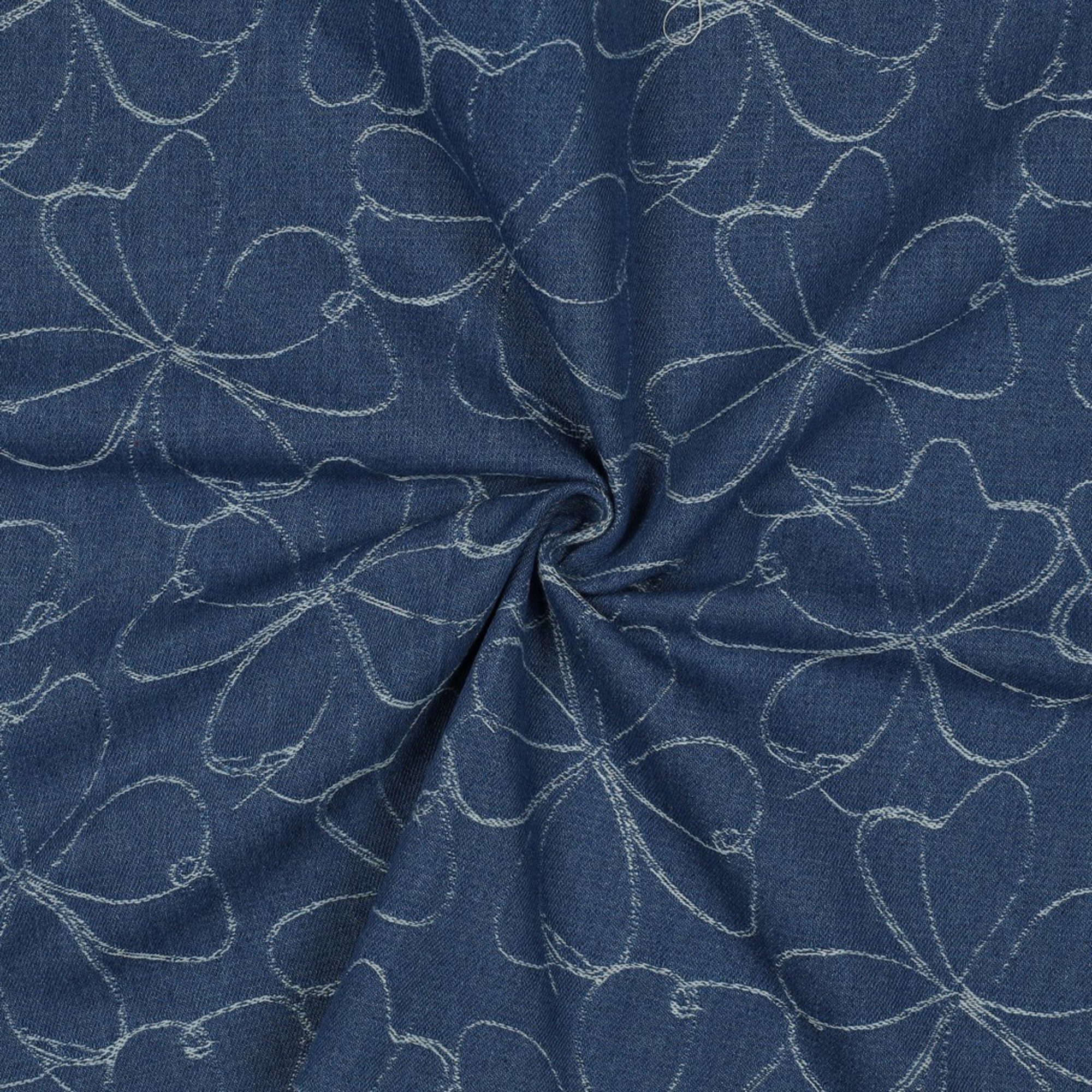 DENIM JACQUARD FLOWERS INDIGO (high resolution) #3