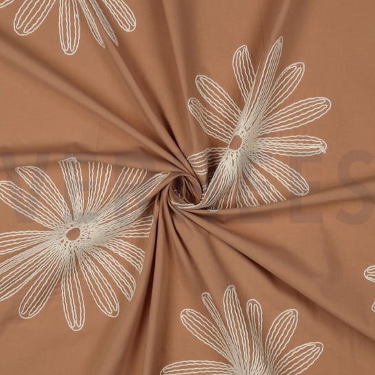 KATOEN EMBROIDERY BLOEMEN KANEEL #7