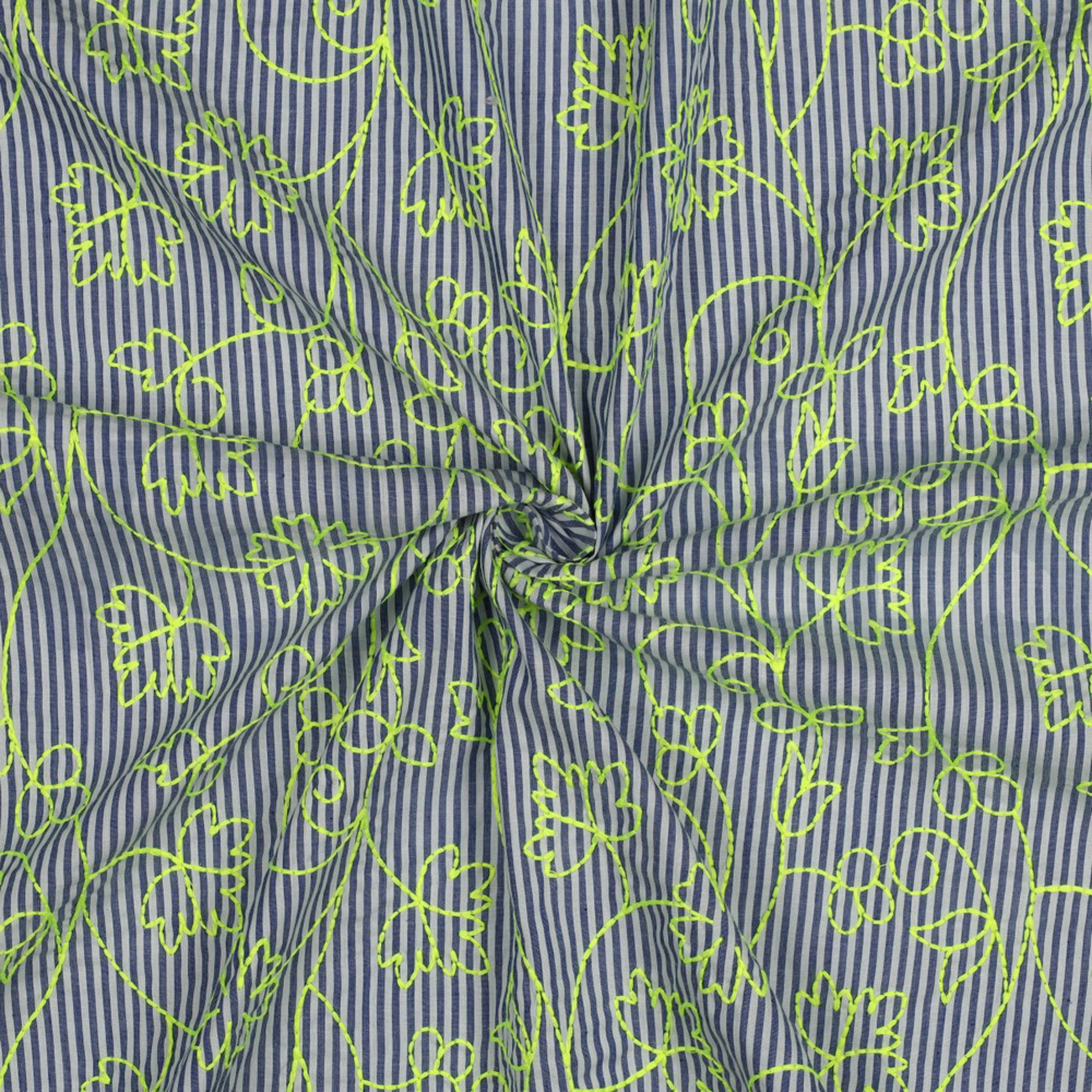 COTTON STRIPES NEON EMBROIDERY GREEN NEON (high resolution) #3