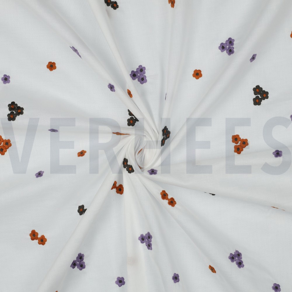 COTTON VOILE EMBROIDERY FLOWERS BRICK #7