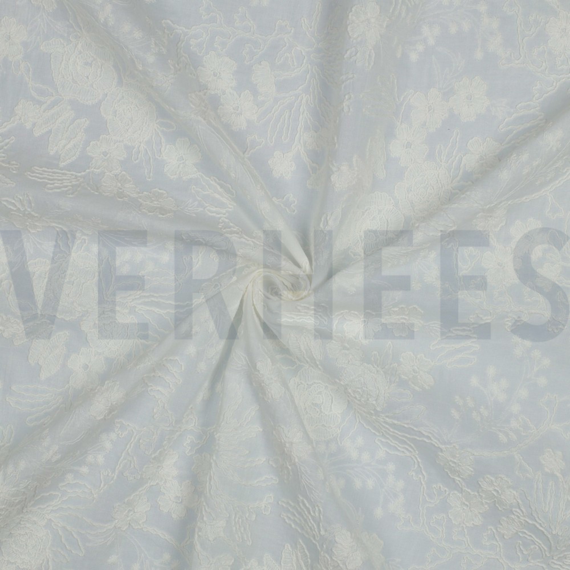 COTON VOILE BRODERIE FLEURS DEUX CÔTÉS BORDURE FESTONNÉE BLANC (high resolution) #3