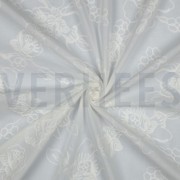 COTTON VOILE EMBROIDERY FLOWERS WHITE (thumbnail) #3
