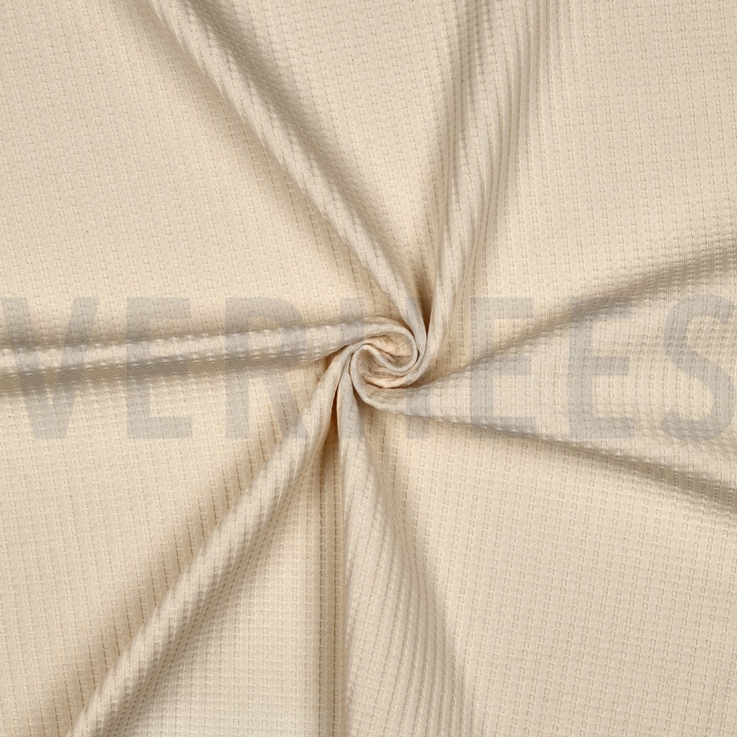 COTTON KNITTED WAFFLE GOTS NATURAL #7