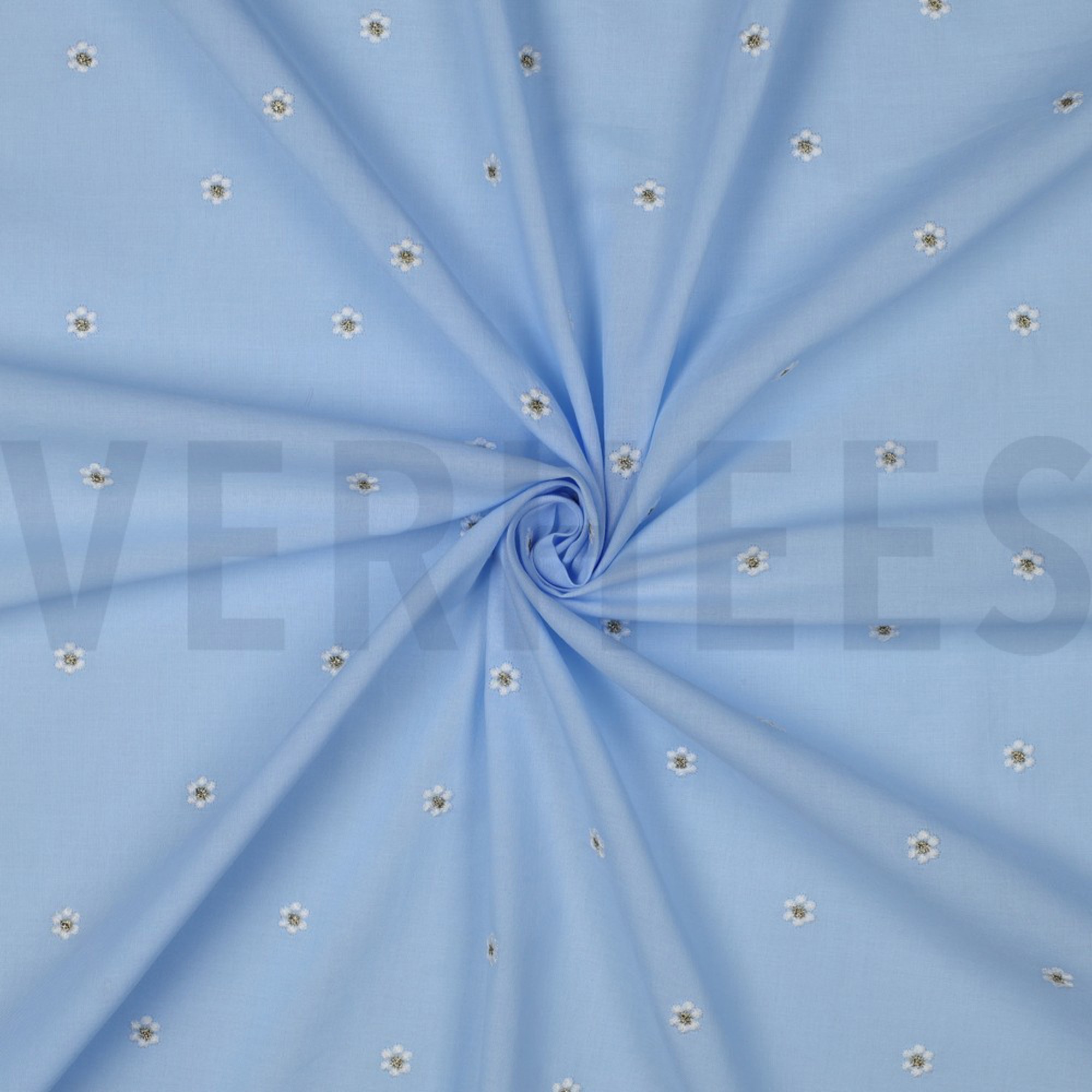 BAUMWOLLE VOILE STICKEREI LUREX BLUMEN HELLBLAU (high resolution) #3