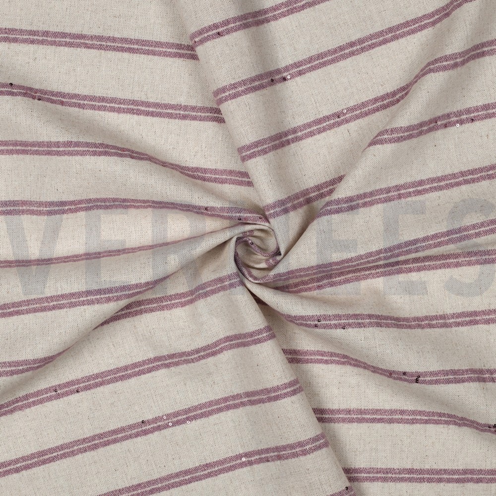 LIN RAYURES LUREX PAILLETTES ROSÉ PÂLE FONCÉ #7