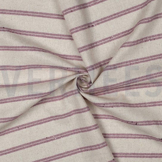 LINEN STRIPES LUREX SEQUINS DARK BLUSH #7
