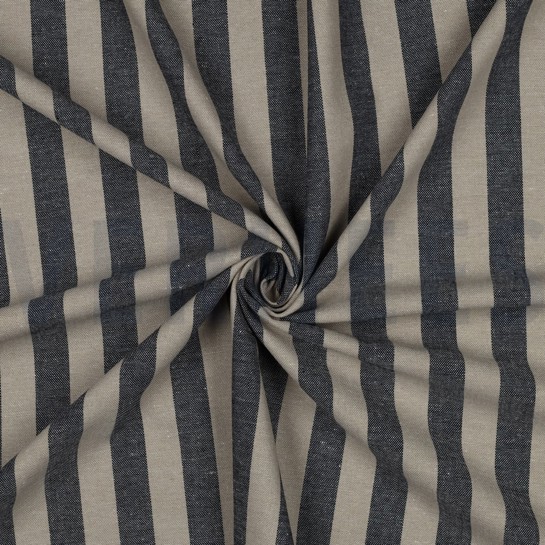 LIN VISCOSE TEINT EN FIL RAYURES BLEU MARINE #7