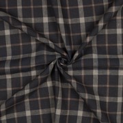 LINNEN VISCOSE GARENGEVERFD RUITEN BRUIN (thumbnail) #3