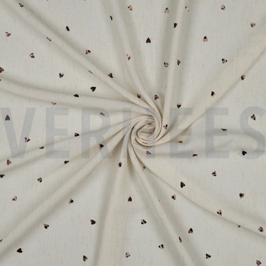 LIN VISCOSE FEUILLE COEURS ÉCRU #7