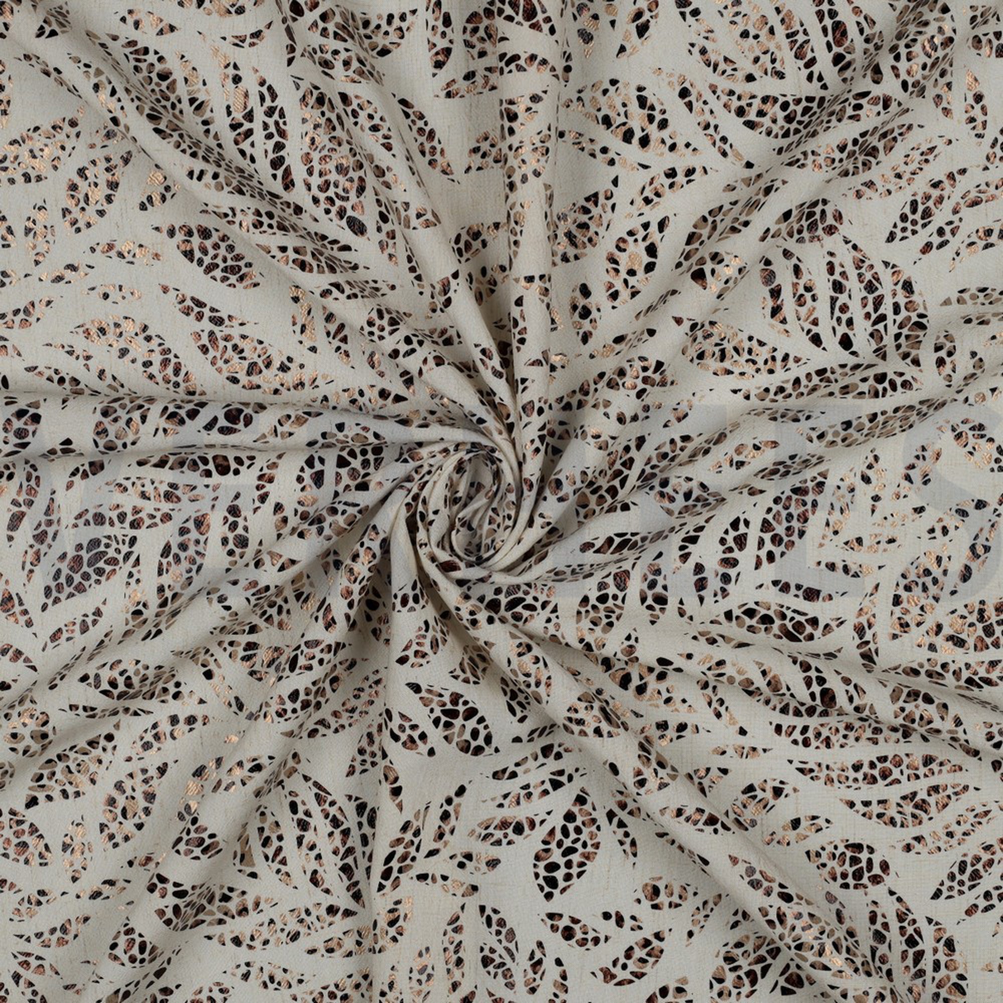 LEINEN VISKOSE FOLIE BLÄTTER BRONZE (high resolution) #3