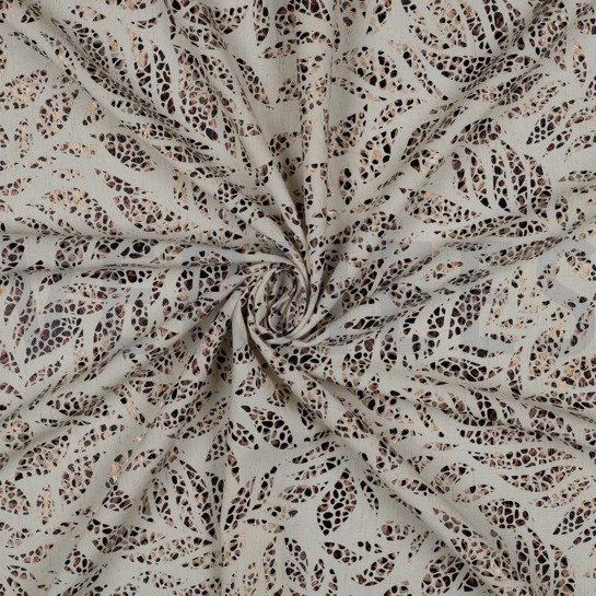 LEINEN VISKOSE FOLIE BLÄTTER BRONZE #7