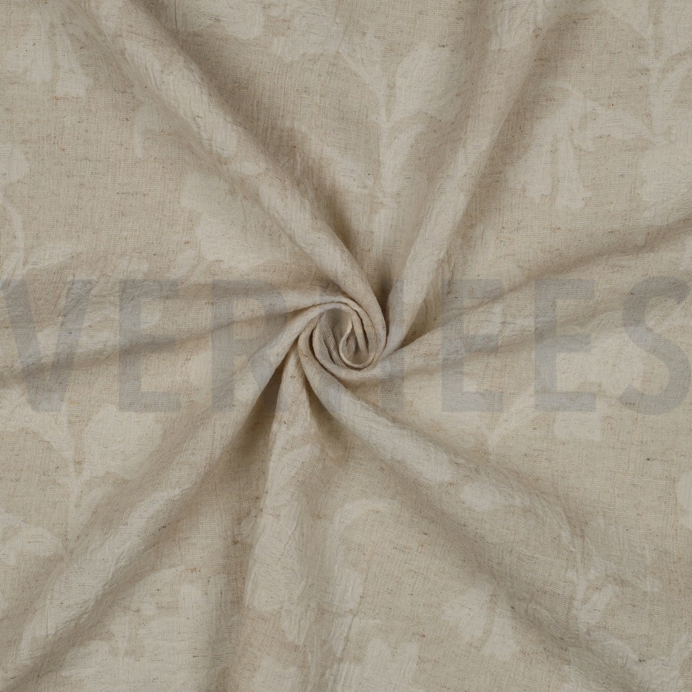 LIN COTON JACQUARD FLEURS NATUREL #7