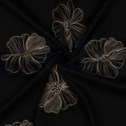 LIN VISCOSE BRODERIE FLEURS NOIR (thumbnail) #3