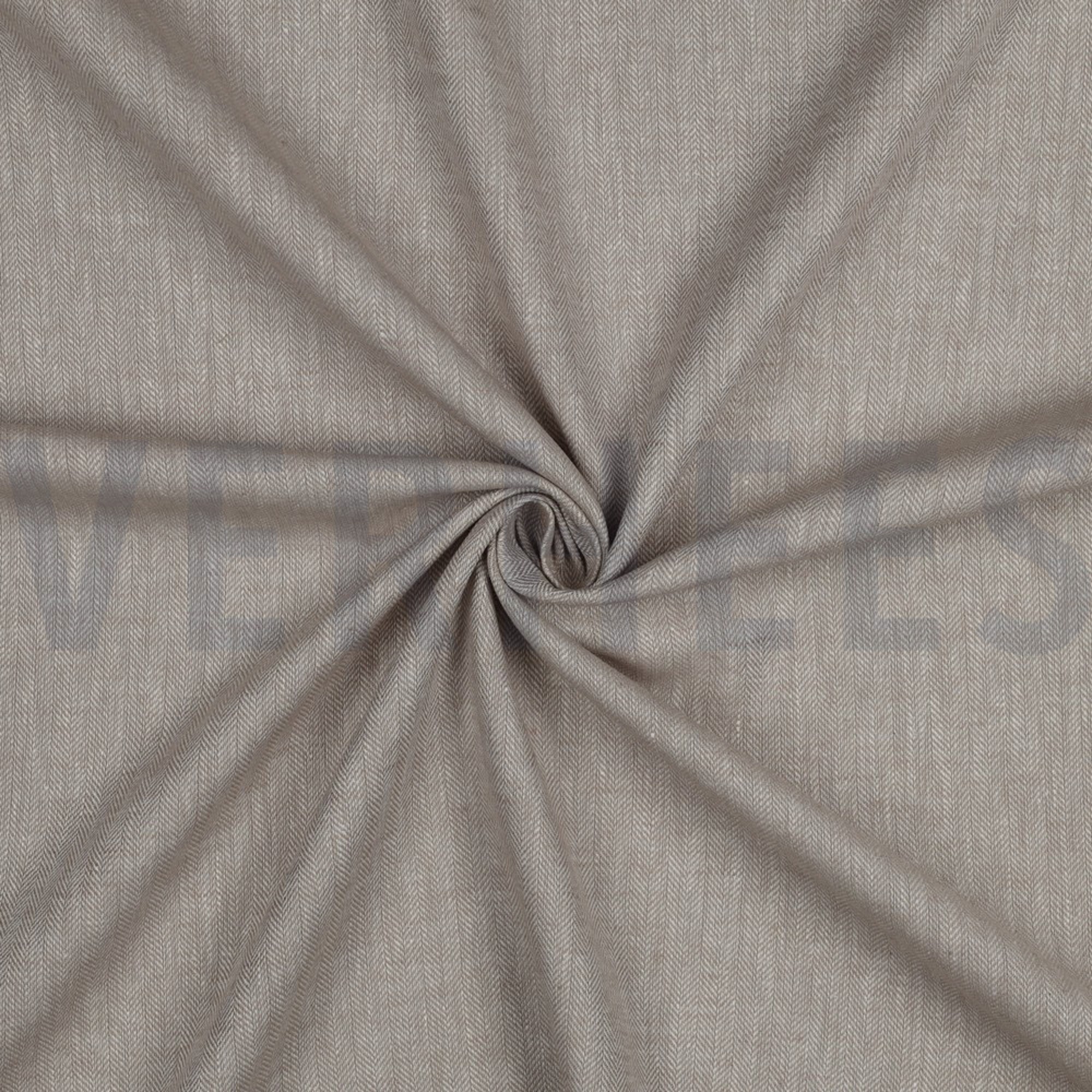 LINEN COTTON HERRINGBONE BEIGE (high resolution) #3