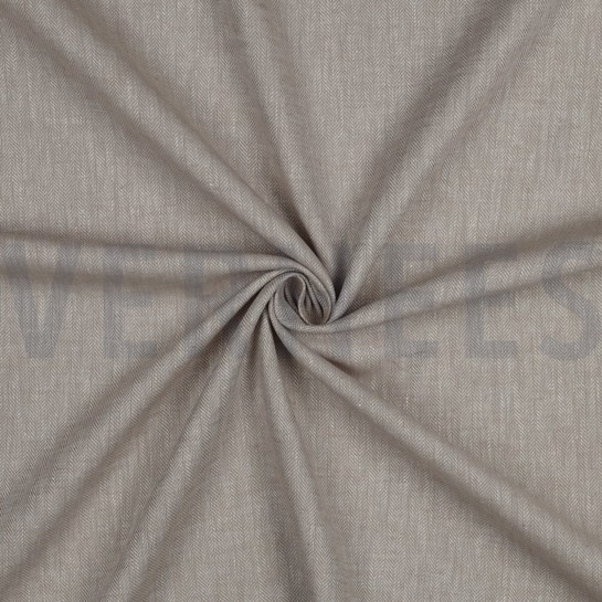 LINEN COTTON HERRINGBONE BEIGE #7