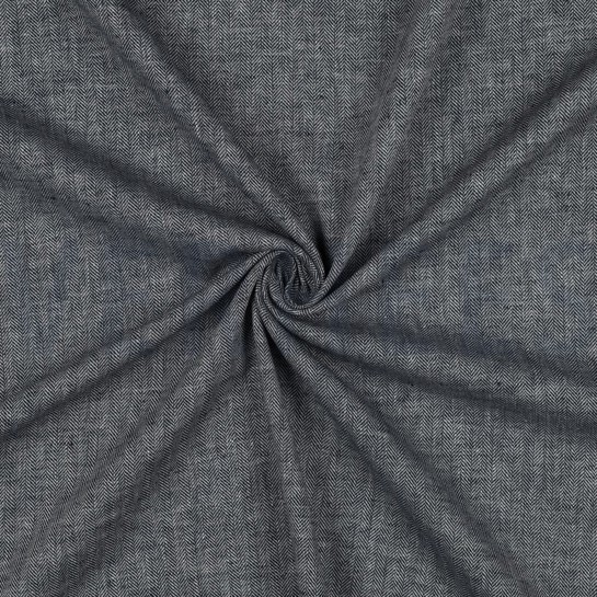 LEINEN BAUMWOLLE FISCHGRÄT MARINEBLAU #7