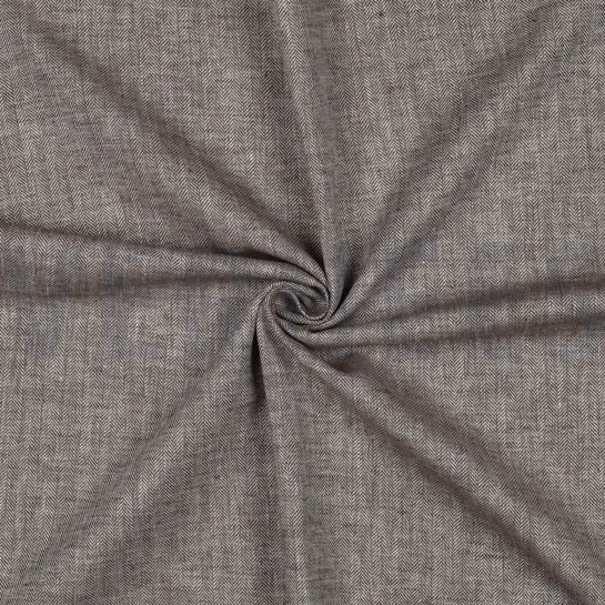 LINEN COTTON HERRINGBONE BROWN #7