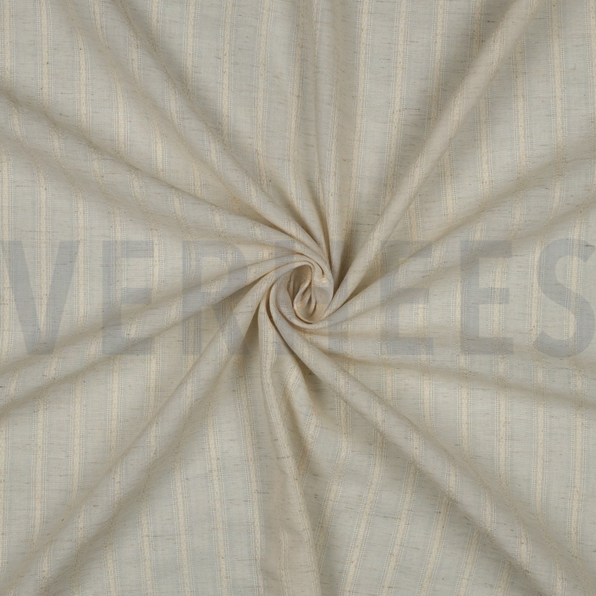 LIN COTON JACQUARD RAYURE BEIGE (high resolution) #3
