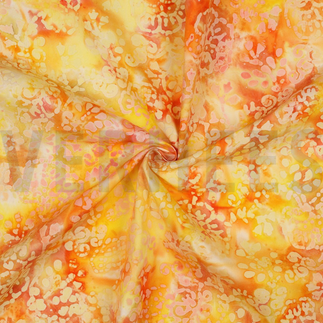 HANDGEMAAKTE BATIK VISCOSE GEEL #7